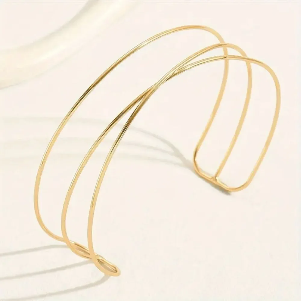 Triple Layer Gold Boho Choker Necklace